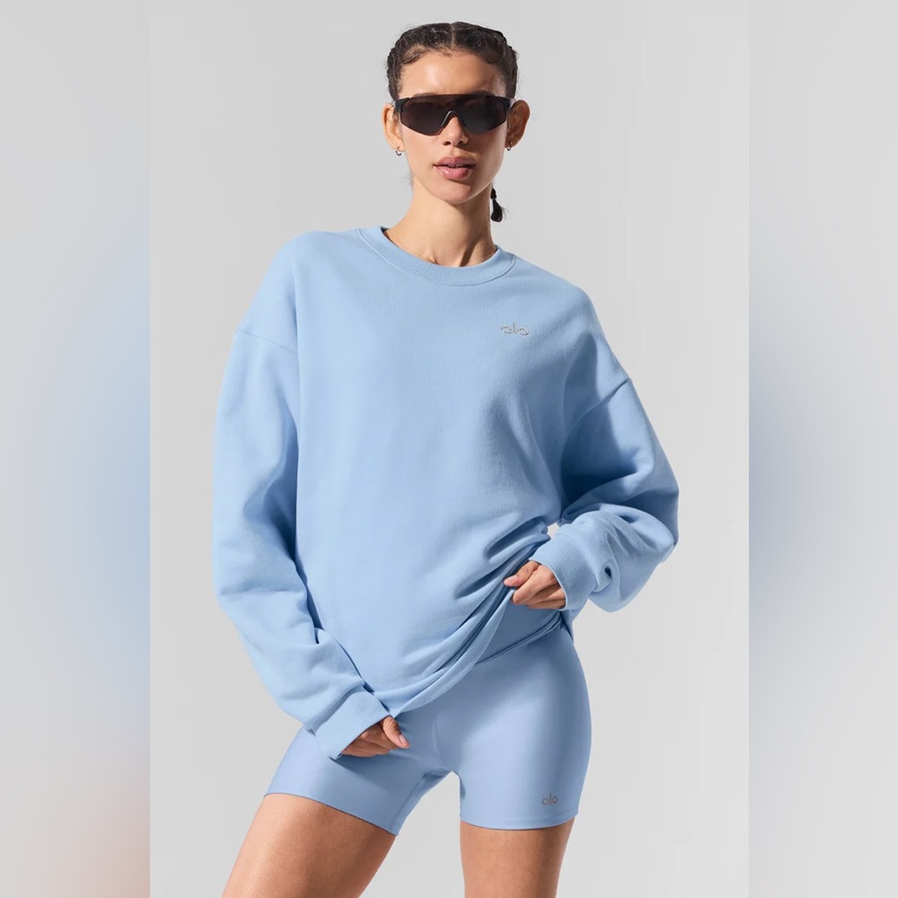 ALO yoga - Accolade Crew Neck Pullover, seashell blue (limited color), size M